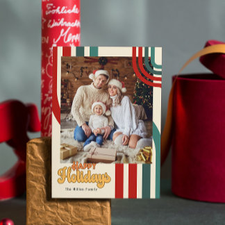 Carte Postale Retro Vacances Noël amis famille