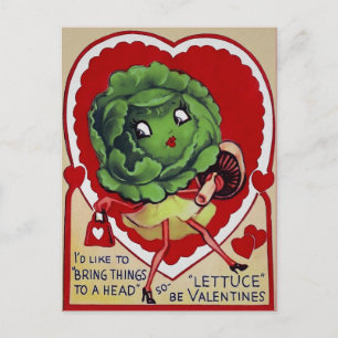 Carte postale Retro Valentine Lettuce