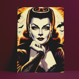 Carte Postale Rétro Vampire femme