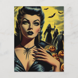 Carte Postale Retro Vampire Girl