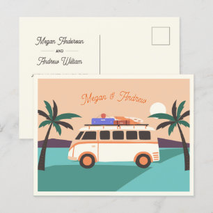 Carte Postale Retro van mariage