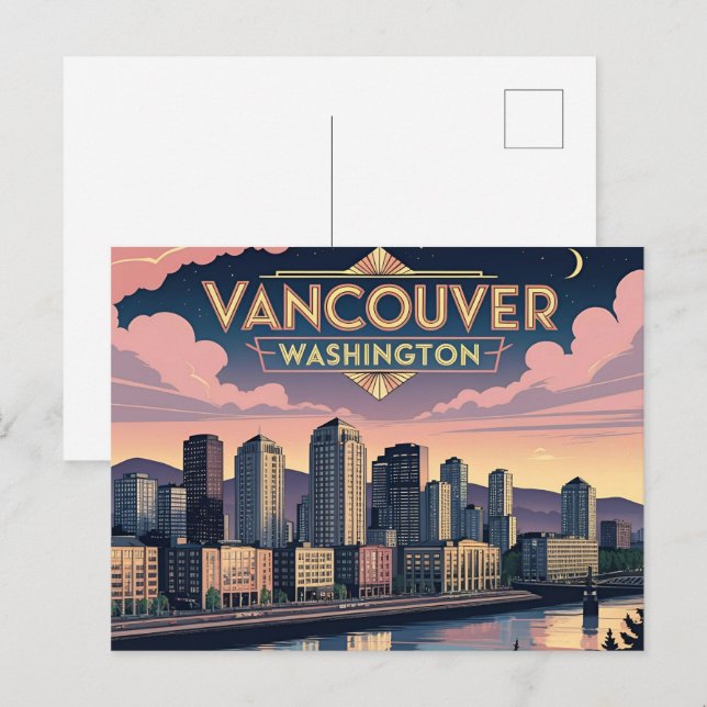 Carte Postale Rétro Vancouver État de Washington (Devant / Derrière)