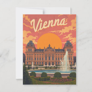 Carte Postale Retro Vienna Travel