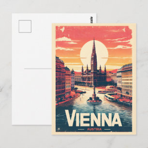 Carte Postale Retro Vienne ville autriche cadeaux