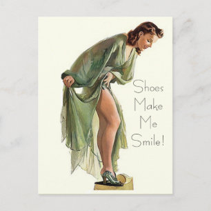 Carte Postale Retro Vintage chaussures Pin-up Paire de chaussure