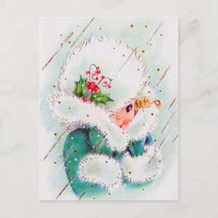 Carte postale Retro vintage Christmas lady