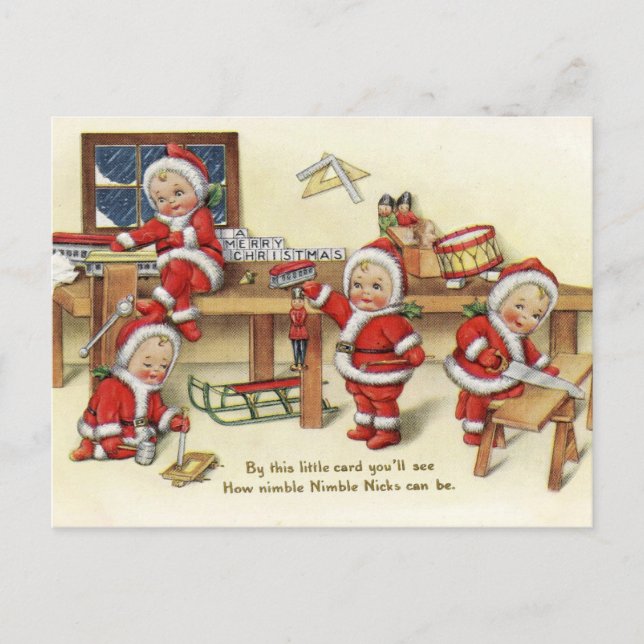 Carte postale Retro Vintage Christmas Nicks (Devant)