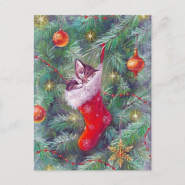 Carte postale Retro Vintage Christmas tree (Devant)