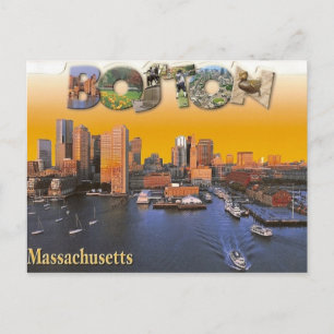 Carte postale rétro vintage de Boston