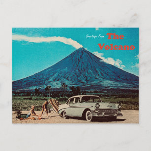 Carte postale retro vintage de l'île de tiki