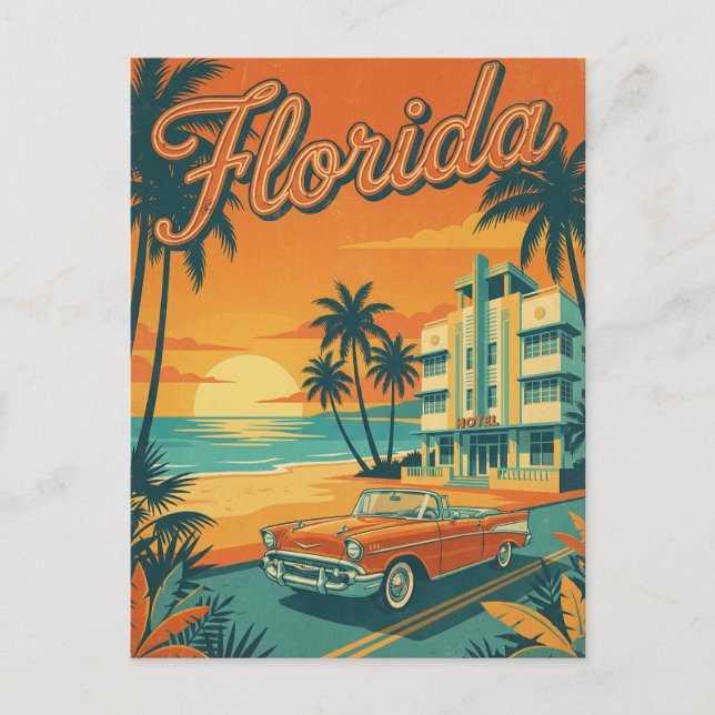 Carte Postale retro vintage Florida Postcard (Devant)