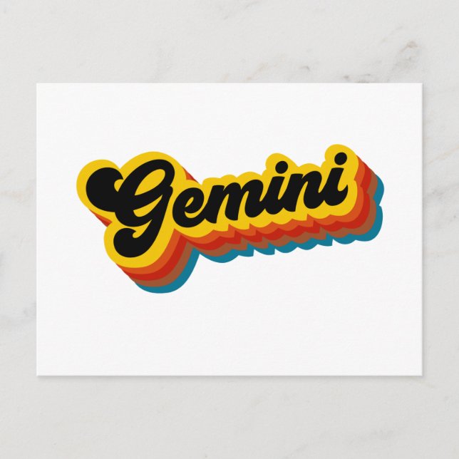 Carte Postale Retro Vintage Gemini (Devant)