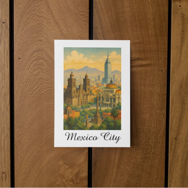 Carte Postale Retro Vintage Mexico City CDMX Travel (Retro Vintage Mexico City CDMX Travel Postcard)