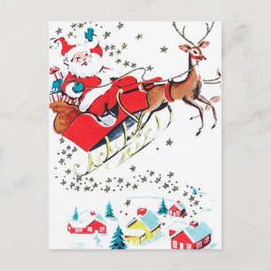 Carte postale rétro vintage Noël Père Noël