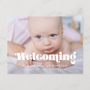Carte Postale Retro vintage script Birth photo d'accueil