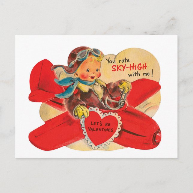 Carte postale Retro Vintage Valentine (Devant)