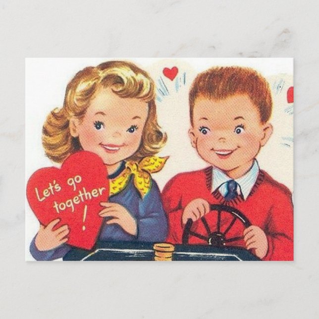 Carte postale Retro Vintage Valentine Holiday (Devant)
