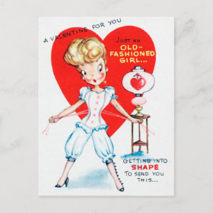 Carte postale Retro Vintage Valentine Lady