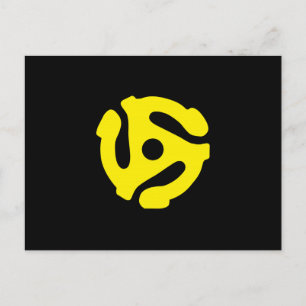 Carte Postale Rétro Vintage Yellow 45 Spacer DJ