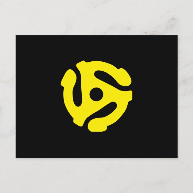 Carte Postale Rétro Vintage Yellow 45 Spacer DJ (Devant)