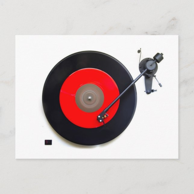 Carte postale Retro Vinyl Tourne-disque (Devant)