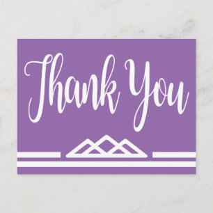 Carte Postale Retro Violet Merci Géométrique Triangle Tribal C