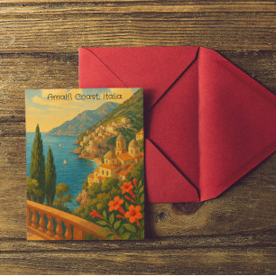 Carte Postale Retro Voyage Amalfi Coast Italia