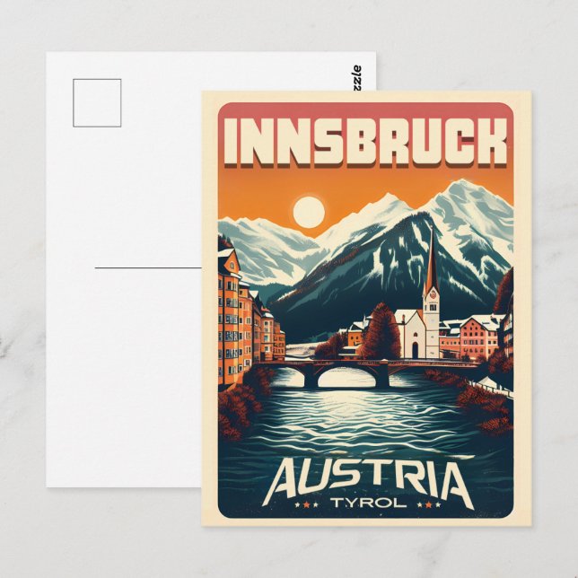 Carte Postale Retro Voyage Innsbruck Tyrol - Alpes autrichiennes (Devant / Derrière)