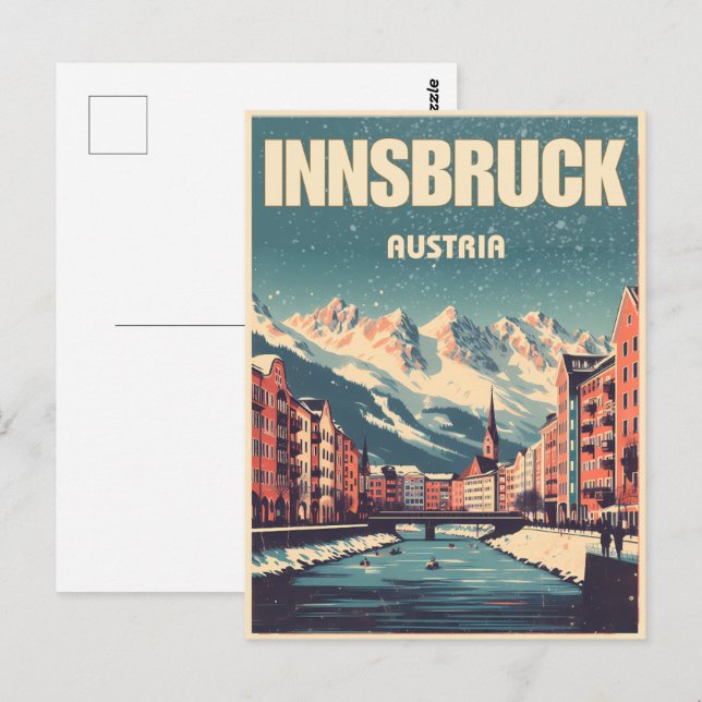 Carte Postale Retro Voyage Innsbruck Tyrol - Alpes autrichiennes (Devant / Derrière)