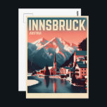 Carte Postale Retro Voyage Innsbruck Tyrol - Alpes autrichiennes<br><div class="desc">"Innsbruck Skyline" "Alpes autrichiennes" "Innsbruck Travel" "Tyrol,  Autriche" "Innsbruck Souvenirs" "Montagnes Innsbruck" "Culture tyrolienne" "Sports d'hiver Innsbruck" "Ville Innsbruck" "Paysage autrichien"</div>
