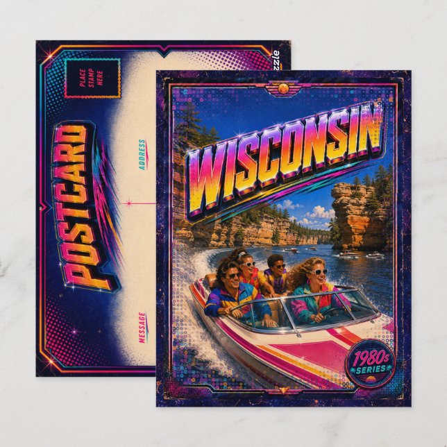 Carte postale rétro Wisconsin des années 80 (Devant / Derrière)