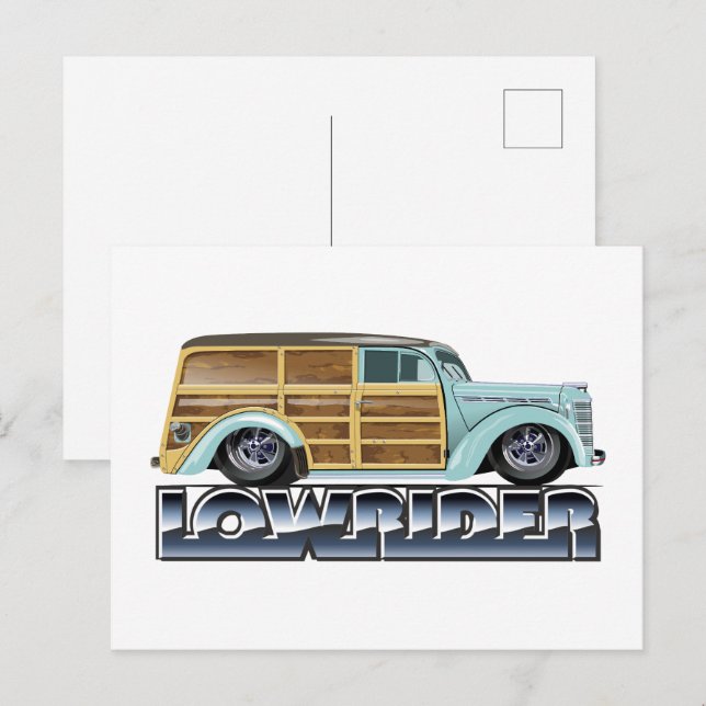 Carte Postale Rétro Woody Lowrider (Devant / Derrière)