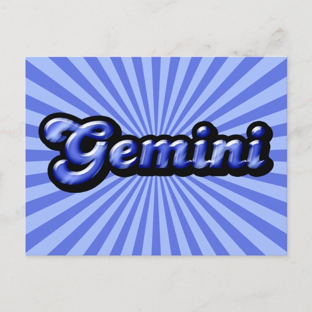 Carte Postale Rétro Zodiac Gemini (Devant)