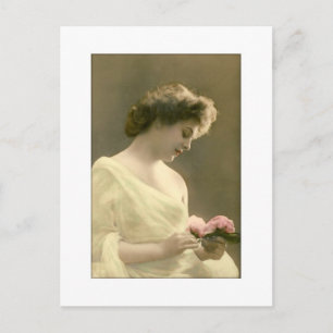 Carte Postale rétrospective romantique de femme victorienne