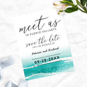 Carte Postale Retrouvez-Nous Pour Un Mariage De Destination Teal