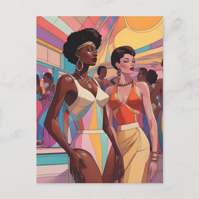 Carte Postale Retrowave Party 1980 (Devant)