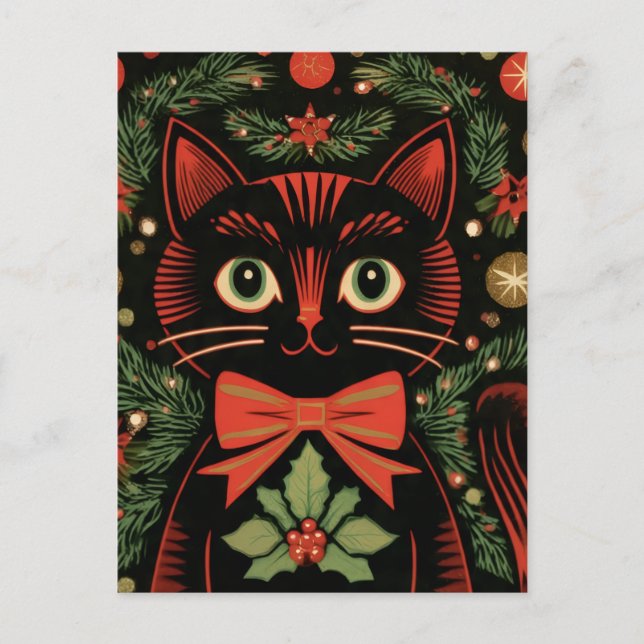 Carte Postale RetroXmasCat  (Devant)