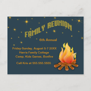 Carte Postale Réunion de famille - invitation de bonfire