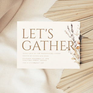 Carte Postale Réunissons l'invitation de Thanksgiving