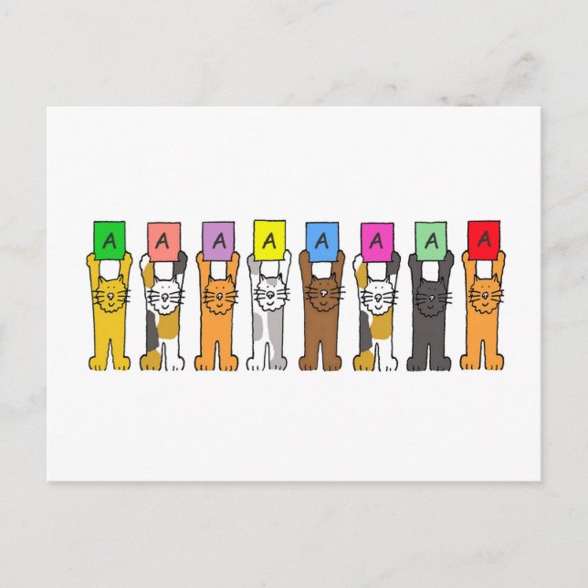 Carte Postale Réussite de l'examen de Straight A (Devant)