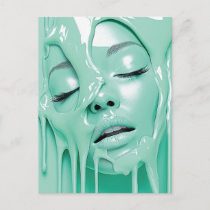 Carte Postale Rêve de fille à la menthe liquide - Art abstrait