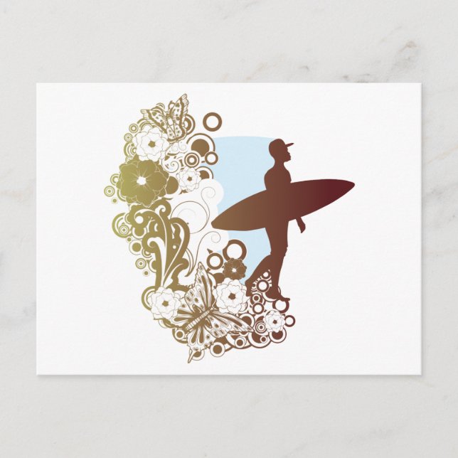 Carte Postale rêve de surf (Devant)