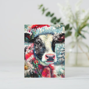 Carte Postale Rêve de vache de temps plus chauds Floral Personna