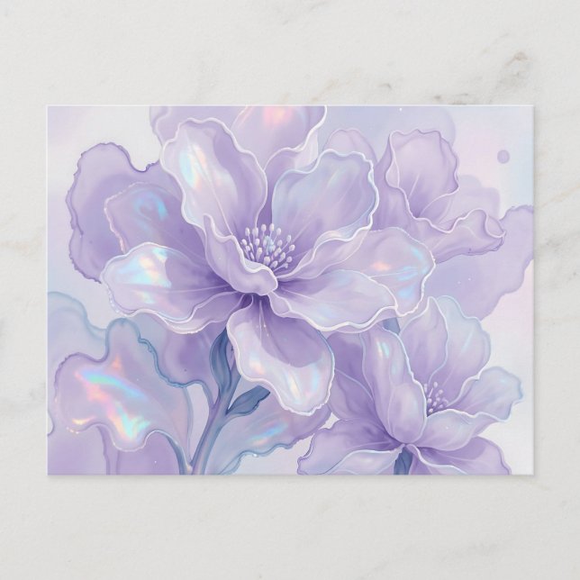 Carte Postale Rêve Floral Pourpre Iridescent (Devant)