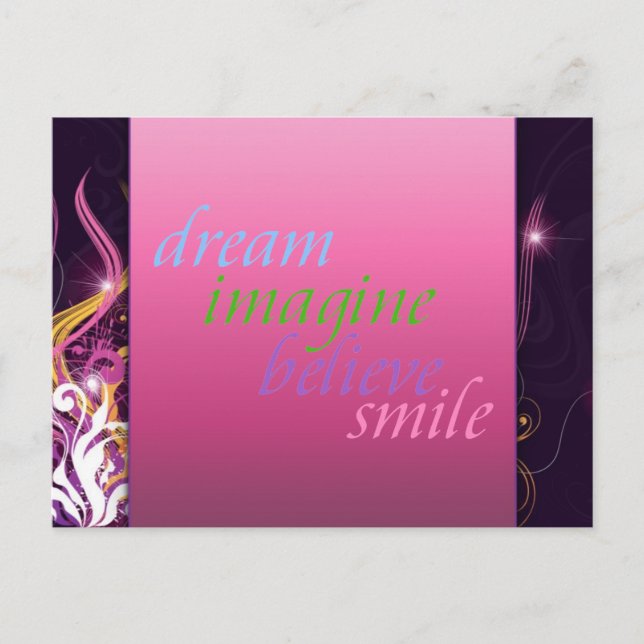 Carte Postale rêve imaginer croire sourire (Devant)