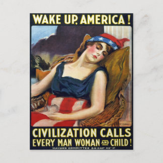 Carte Postale Réveillez l'Amérique ! Poster de la Première Guerr