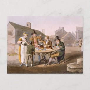 Carte Postale Réveillon d'été, de l'engrave "Costume du Yorkshir