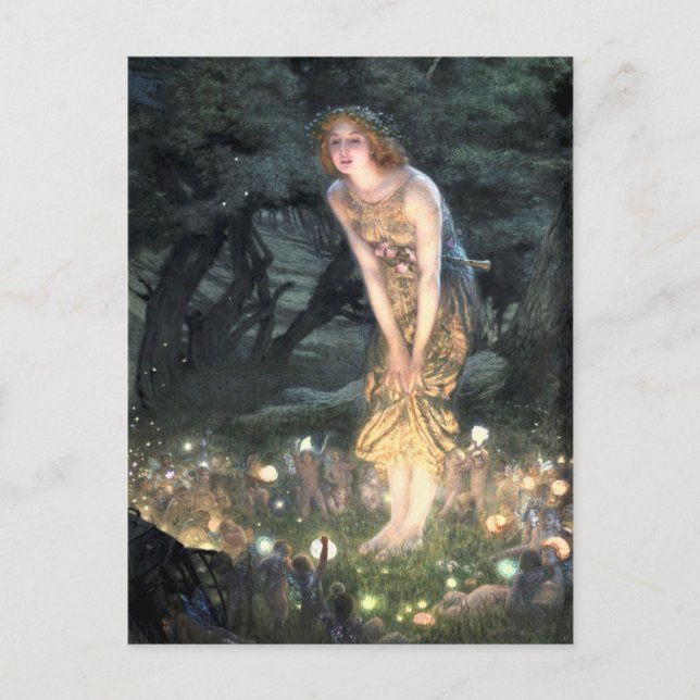 Carte Postale Réveillon d'été par Edward Robert Hughes, pré-Raph (Devant)