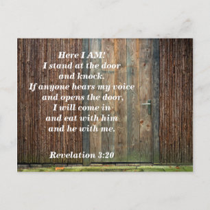 Carte Postale Revelation 3:20 The Door Bible Verse Memory