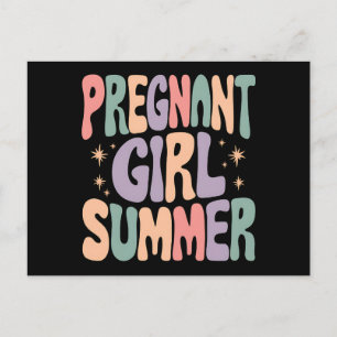 Carte Postale Révélation de grossesse Fille enceinte Été Baby Sh